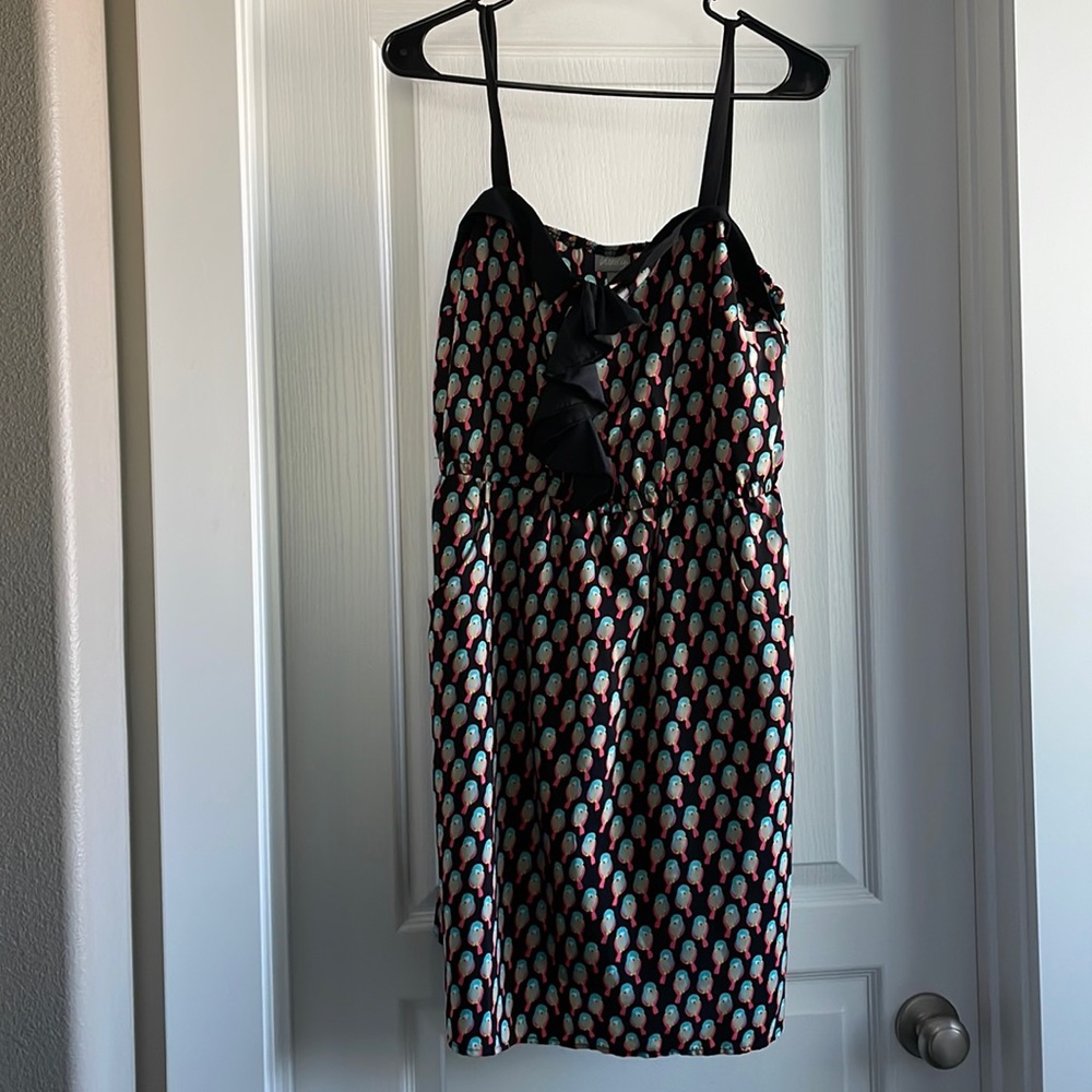 Elegant Black and Multicolor Patterned Dress